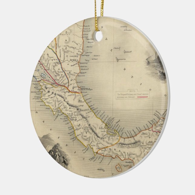 Vintage Map of Panama (1851) Ceramic Ornament (Left)
