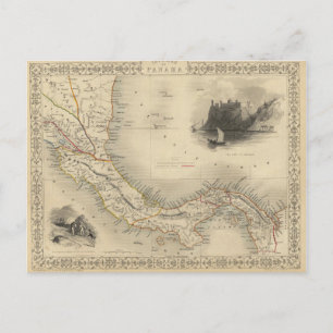 Vintage Map of Panama (1851) Postcard
