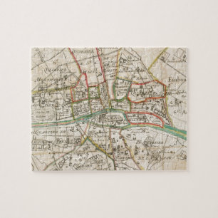 Vintage Map of Paris (1678) Jigsaw Puzzle