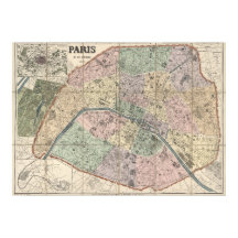 Vintage Map of Paris (1878)