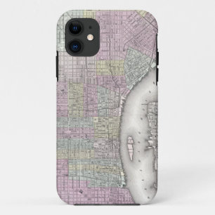 Vintage Map of Philadelphia (1855) iPhone 11 Case