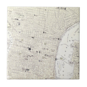 Vintage Map of Philadelphia (1885) Ceramic Tile