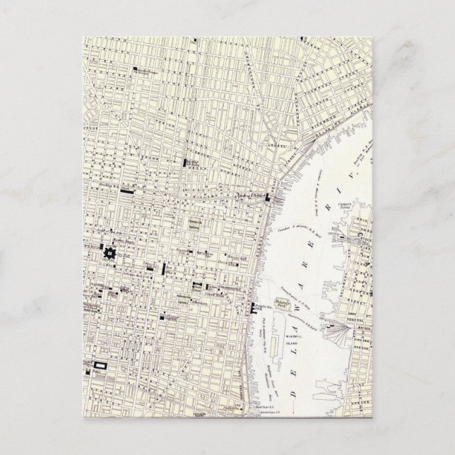 Vintage Map of Philadelphia (1885) Postcard (Front)
