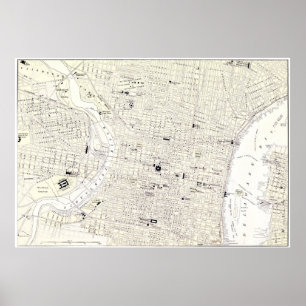 Vintage Map of Philadelphia (1885) Poster