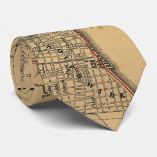 Vintage Map of Philadelphia Pennsylvania (1857) Tie