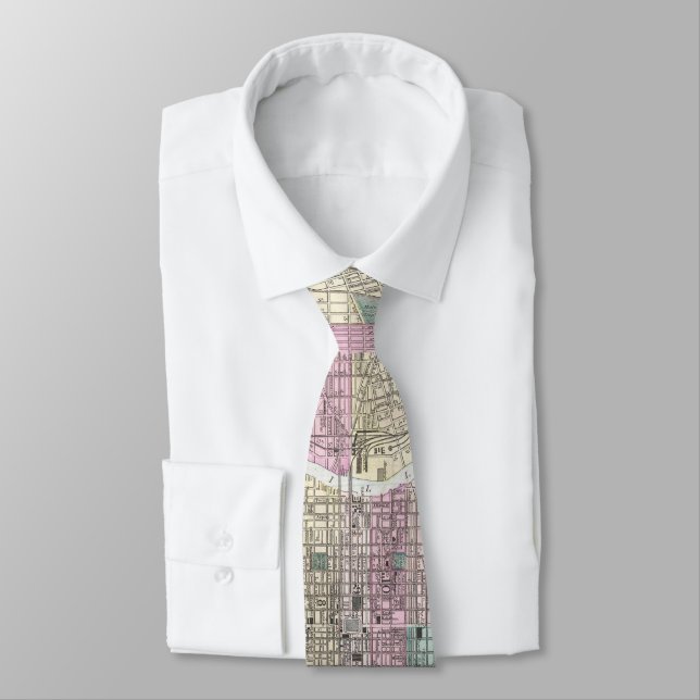 Vintage Map of Philadelphia Pennsylvania (1876) Tie (Tied)