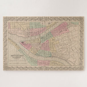 Vintage Map of Pittsburgh PA (1855) Jigsaw Puzzle