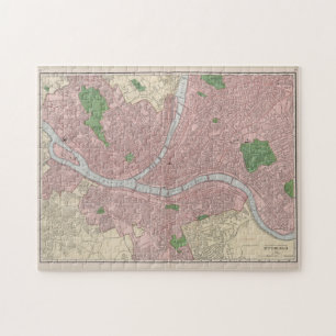 Vintage Map of Pittsburgh Pennsylvania (1912) Jigsaw Puzzle