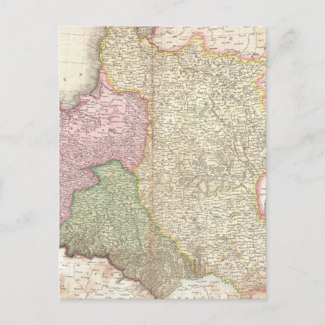 Vintage Map of Poland (1818) Postcard (Front)