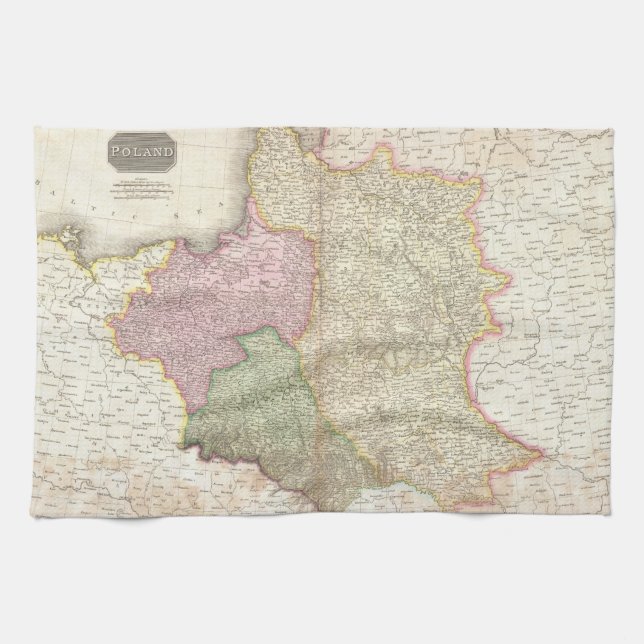 Vintage Map of Poland (1818) Tea Towel (Horizontal)