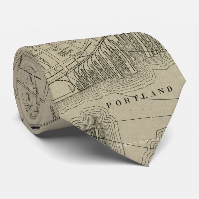 Vintage Map of Portland Maine (1902) Tie (Rolled)