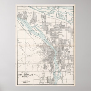 Vintage Map of Portland Oregon (1901) Poster