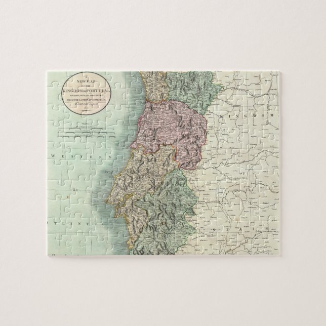 Vintage Map of Portugal (1801) Jigsaw Puzzle (Horizontal)
