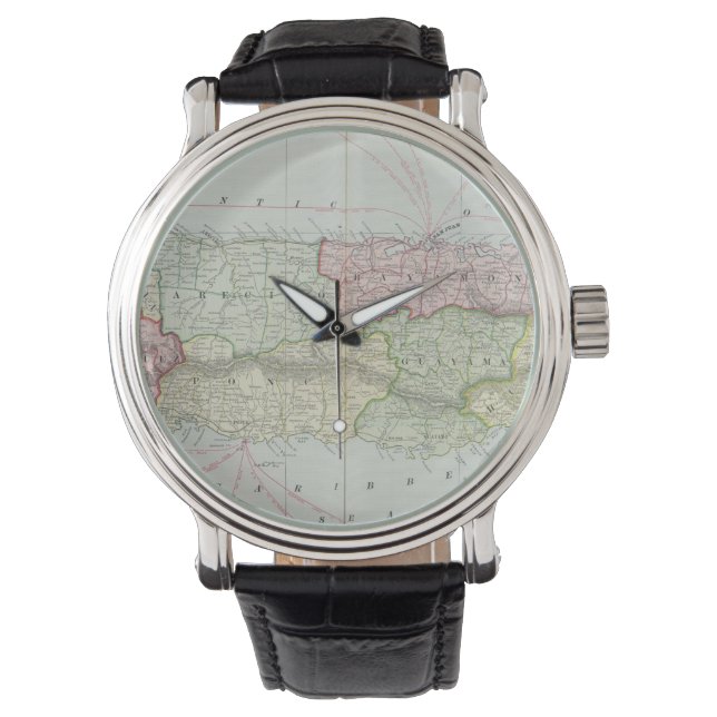Vintage Map of Puerto Rico (1901) Watch (Front)
