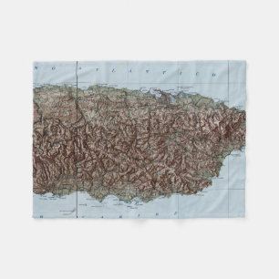 Vintage Map of Puerto Rico (1952) Fleece Blanket