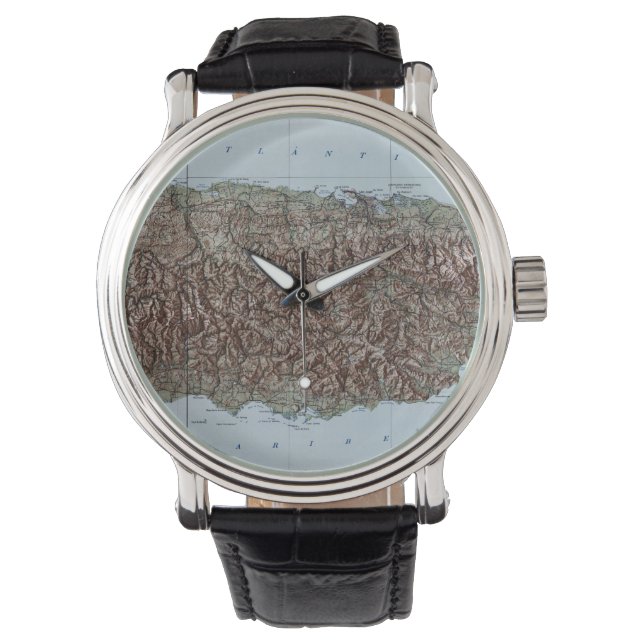 Vintage Map of Puerto Rico (1952) Watch (Front)