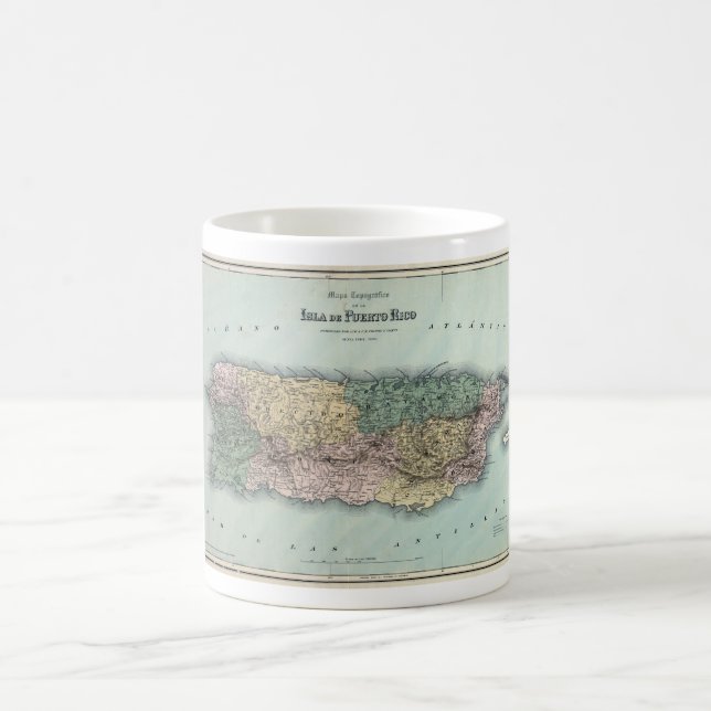 Vintage Map of Puerto Rico Coffee Mug (Center)