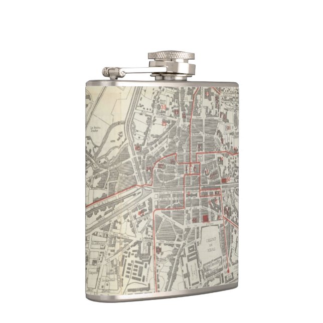Vintage Map of Rennes France (1905) Hip Flask (Right)