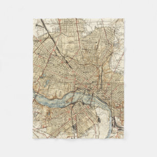 Vintage Map of Richmond Virginia (1934) Fleece Blanket