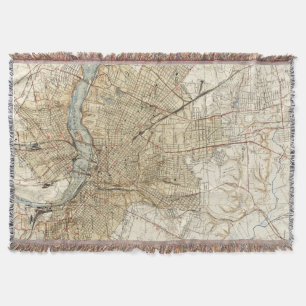 Vintage Map of Richmond Virginia (1934) Throw Blanket