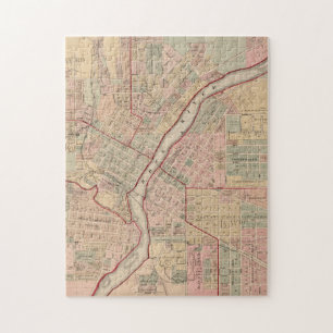 Vintage Map of Rockford IL (1886) Jigsaw Puzzle