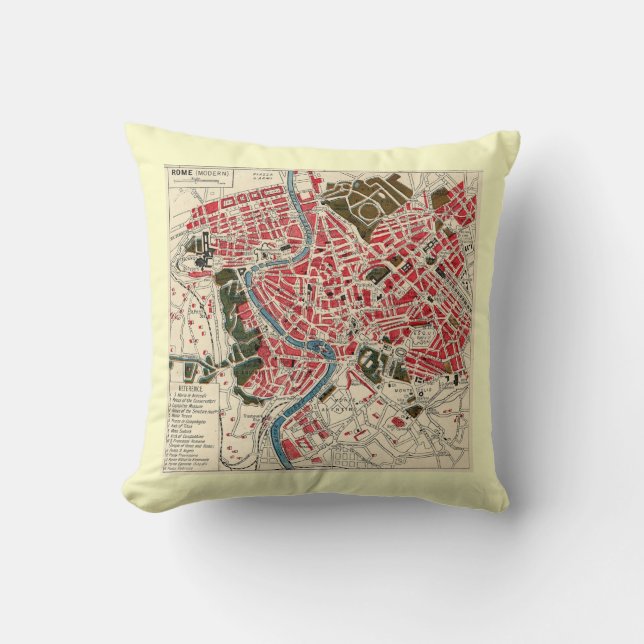 Vintage Map of Rome Cushion (Front)