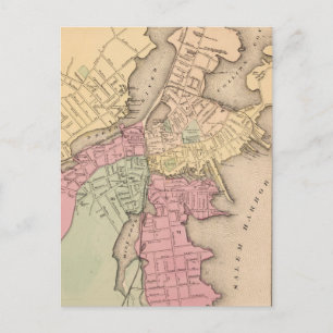 Vintage Map of Salem Massachusetts (1871) Postcard