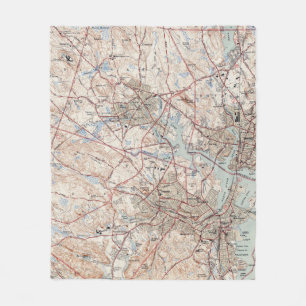 Vintage Map of Salem Massachusetts (1942) Fleece Blanket