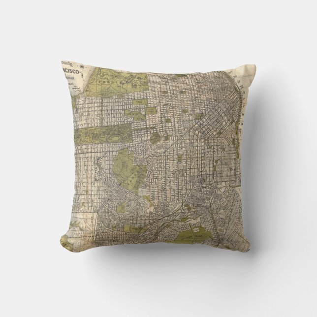 Vintage Map of San Francisco (1932) Cushion (Front)
