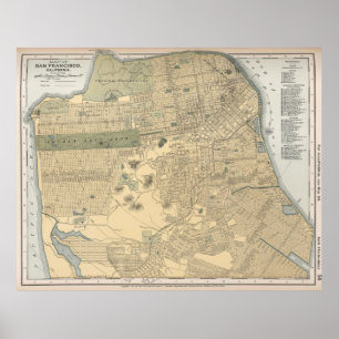Vintage Map of San Francisco CA (1891) Poster