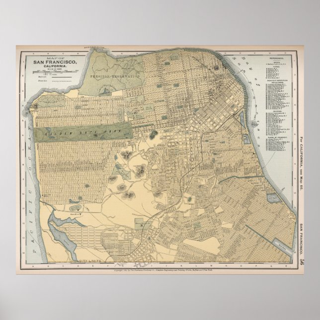 Vintage Map of San Francisco CA (1891) Poster (Front)