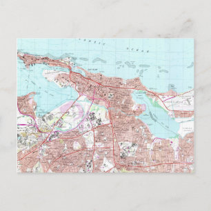 Vintage Map of San Juan Puerto Rico (1969) Postcard
