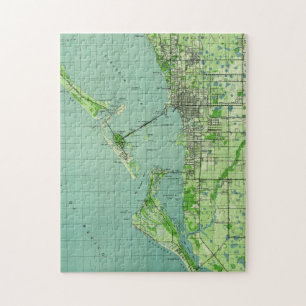 Vintage map of Sarasota Florida (1944) Jigsaw Puzzle