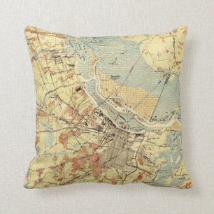Vintage Map of Savannah Georgia (1942) Cushion