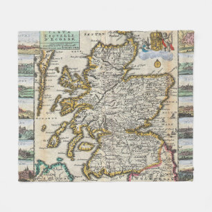 Vintage Map of Scotland (1747) Fleece Blanket