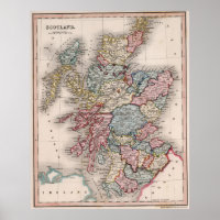 Vintage Map of Scotland (1832)
