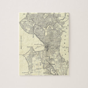 Vintage Map of Seattle (1914) Jigsaw Puzzle