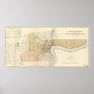 Vintage Map of Shanghai China (1918) Poster