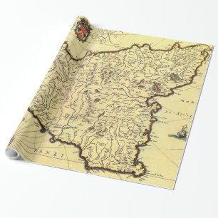 Vintage Map of Sicily Italy (1600s) Wrapping Paper