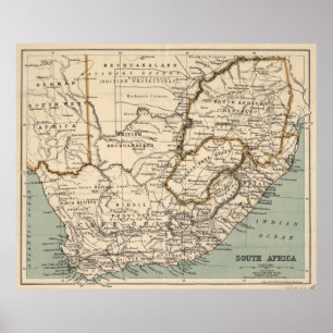 Vintage Map of South Africa (1889) Poster
