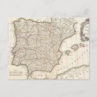 Vintage Map of Spain (1775)