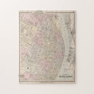 Vintage Map of St Louis MO (1884) Jigsaw Puzzle