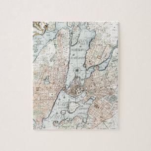 Vintage Map of Stockholm (1733) Jigsaw Puzzle