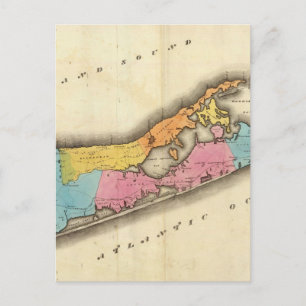 Vintage Map of Suffolk New York (1829) Postcard