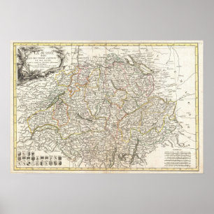 Vintage Map of Switzerland (1771) Poster