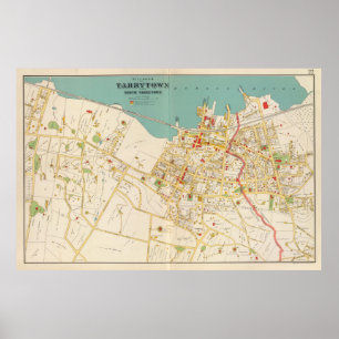 Vintage Map of Tarrytown New York (1893) Poster