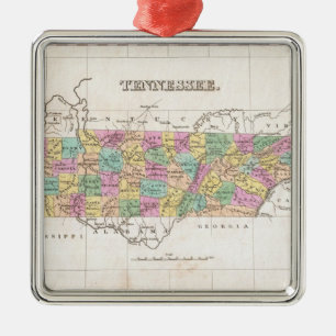 Vintage Map of Tennessee (1827) Metal Ornament