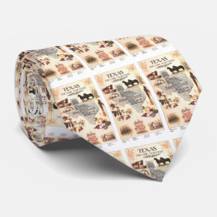 Vintage Map of Texas (1912) Tie
