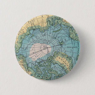 Vintage Map of the Arctic 6 Cm Round Badge