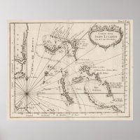 Vintage Map of The Bahamas (1764)